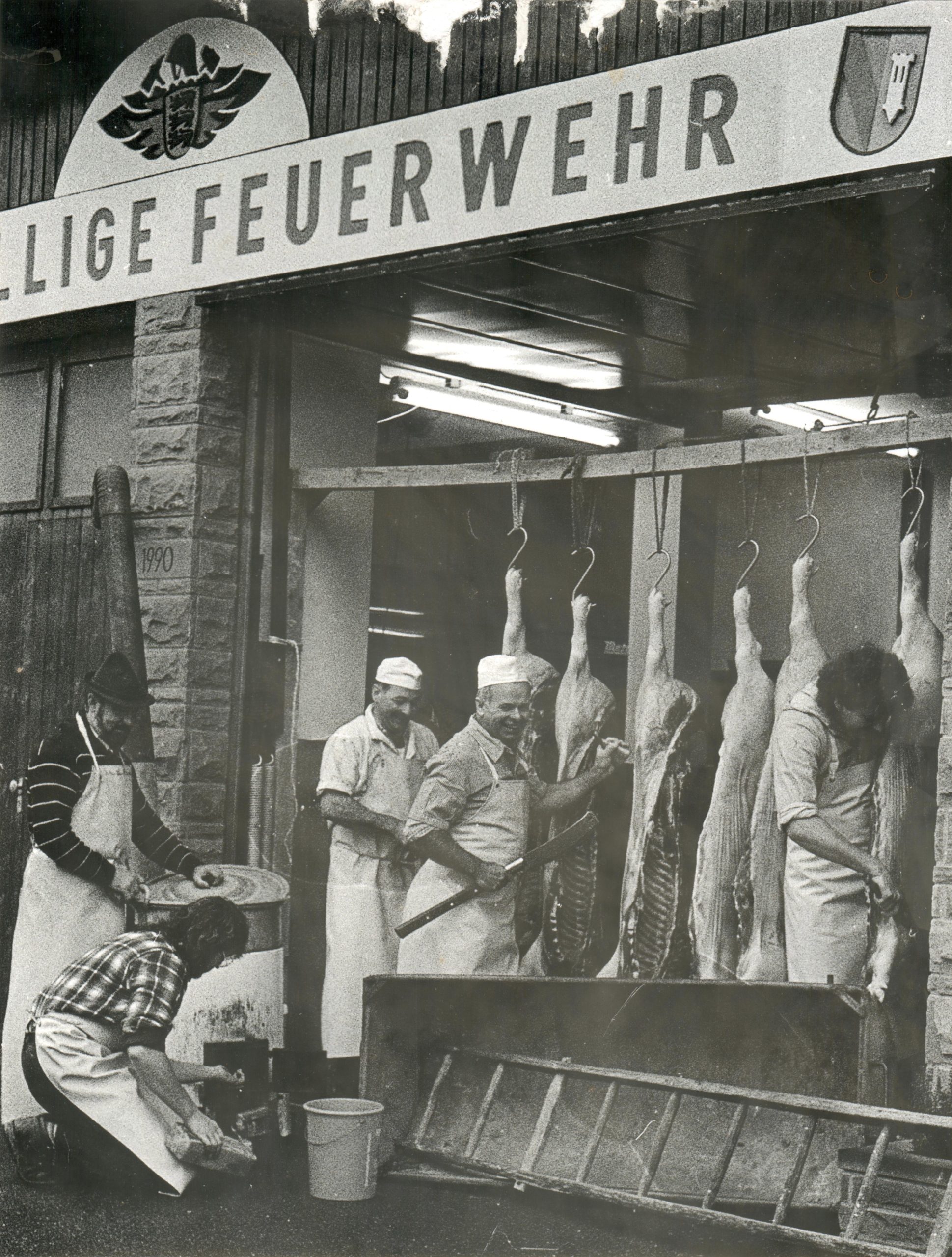 Schlachtfest Schöllbronn in den 1990er-Jahren