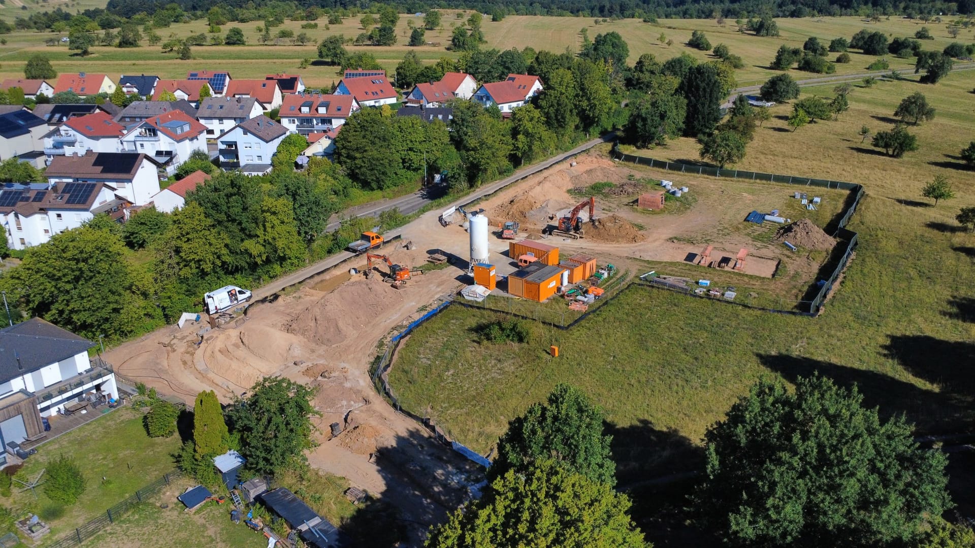 Luftaufnahme des Baustands am 28. Juli 2026